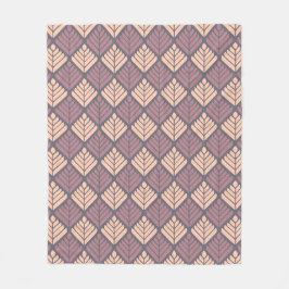 Mauve Pink Leaf Petal Geometrisches botanisches Mu Fleecedecke