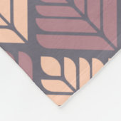 Mauve Pink Leaf Petal Geometrisches botanisches Mu Fleecedecke (Ecke)