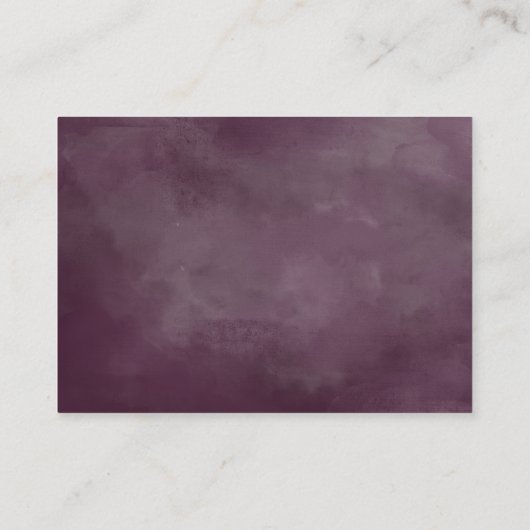 Mauve Pink Lila Blumenzettel Begleitkarte (Rückseite)