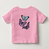 Mauve Pink Lila und türkisfarbene Schmetterlinge Kleinkind T-shirt (Rückseite)
