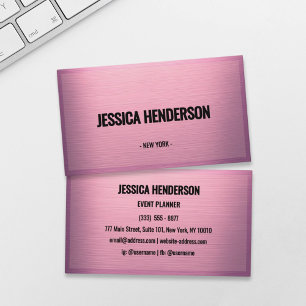 Mauve Pink Metallic Gradient Business Card Visitenkarte