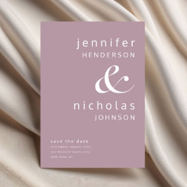 Mauve Pink Moderne Ampere und Typografie Hochzeit Save The Date