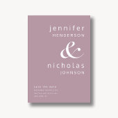 Mauve Pink Moderne Ampere und Typografie Hochzeit Save The Date