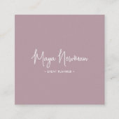 MAUVE PINK Moderner CHIC Minimal QR Code Quadratische Visitenkarte (Vorderseite)