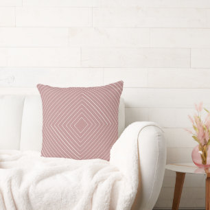 Mauve Pink Nested Thin White Squares Tribal Kissen
