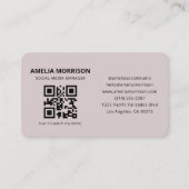 Mauve-Pink-QR-Code Visitenkarte (Vorderseite)