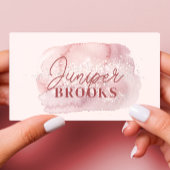 Mauve Pink Social Media QR-Glitzer Visitenkarte