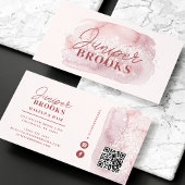 Mauve Pink Social Media QR-Glitzer Visitenkarte
