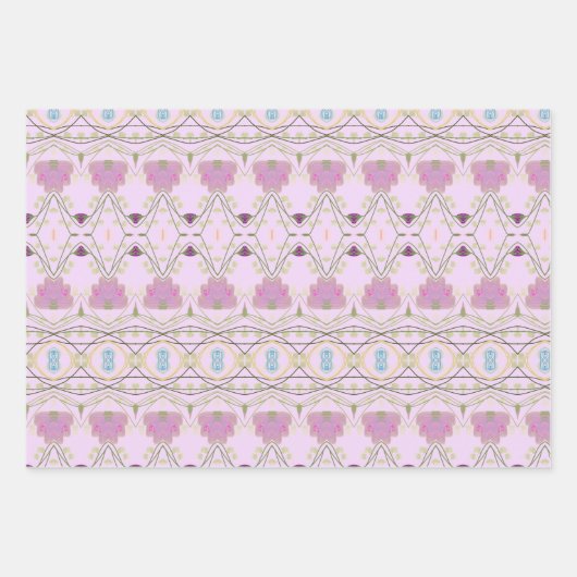 Mauve Pink und Blau Geschenkpapier Set (Vorderseite 2)