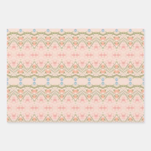 Mauve Pink und Blau Geschenkpapier Set (Vorderseite)