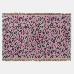 Mauve-Pink und Charcoal-Tarnung abstrakt Decke