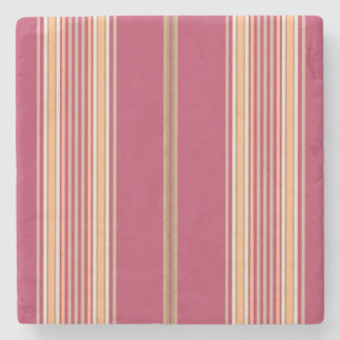 Mauve Pink und Ecru, Stripes Square Untersetzer
