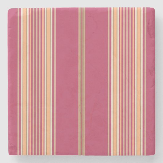 Mauve Pink und Ecru, Stripes Square Untersetzer (Vorderseite)