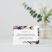 Mauve Pink und Lila Blumenzettel Begleitkarte (Stehend Vorderseite)