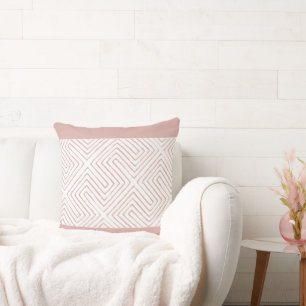 Mauve Pink und White Africa Maze Mud Tuch Muster Kissen