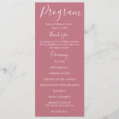 Mauve Pink und White Pink Roses Hochzeitsprogramme Menükarte (Vorderseite)