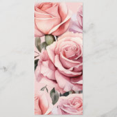 Mauve Pink und White Pink Roses Hochzeitsprogramme Menükarte (Rückseite)