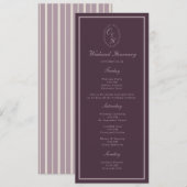 Mauve Plum Monogram Wedding Weekend Itinerary Einladung (Vorne/Hinten)