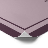 Mauve Plum Monogram Wedding Welcome Sign Poster (Ecke)