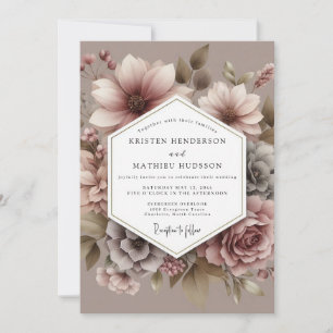 Mauve Poetic Bloom Hochzeit Einladung