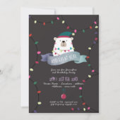 Mauve Polar Bären Weihnachten Einladung jedes Erei (Vorderseite)