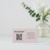 Mauve QR-Code Minimalistisch Beruflich Visitenkarte (Stehend Vorderseite)