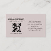 Mauve QR-Code Minimalistisch Beruflich Visitenkarte (Vorderseite)