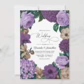 Mauve Quartz, Dusty Plum & Latte Beige Wedding Einladung (Vorderseite)
