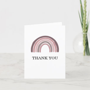 Mauve Rainbow Baby Dusche Dankeskarte