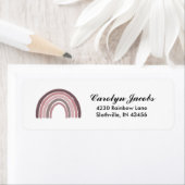 Mauve Rainbow Baby Showadressen-Etikett (Insitu)