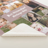 Mauve Rosa Personalisierte 16 Foto-Collage Maßanfe Sherpadecke (3/4)