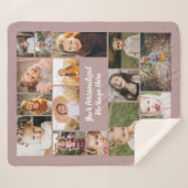 Mauve Rosa Personalisierte 16 Foto-Collage Maßanfe Sherpadecke (Vorderseite (Horizontal))