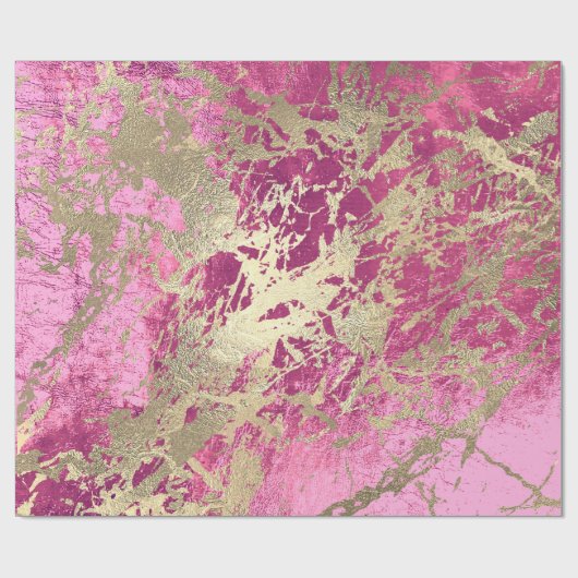 Mauve Rose Champaigne Gold Marble Metallic Stroke Geschenkpapier (Flach)