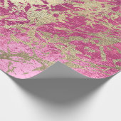 Mauve Rose Champaigne Gold Marble Metallic Stroke Geschenkpapier (Ecke)