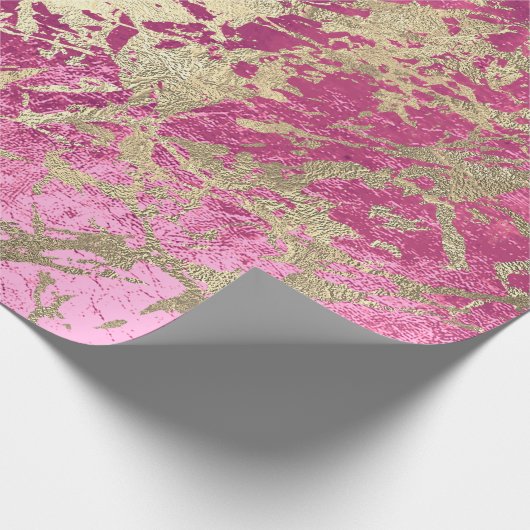 Mauve Rose Champaigne Gold Marble Metallic Stroke Geschenkpapier (Ecke)