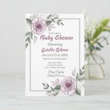 Mauve Rose Girl's Floral Baby Shower