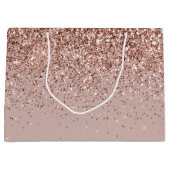 Mauve Rose Gold Glitzer Sparkle Große Geschenktüte (Vorderseite)