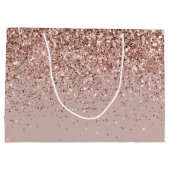 Mauve Rose Gold Glitzer Sparkle Große Geschenktüte (Rückseite)
