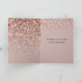 Mauve Rose Gold Glitzer Sparkle Karte (Innenseite)