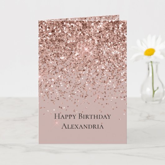 Mauve Rose Gold Glitzer Sparkle Karte (Kleine Pflanze)