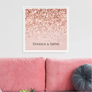 Mauve Rose Gold Glitzer Sparkle Leinwanddruck