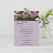 "Mauve Rose" Hochzeit Dankeschön Karte (Stehend Vorderseite)