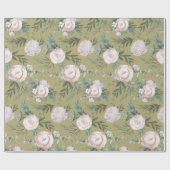 Mauve Rose Hydrangea Lotus Pod Wrapping Paper Geschenkpapier (Flach)