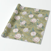 Mauve Rose Hydrangea Lotus Pod Wrapping Paper Geschenkpapier (Ungerollt)