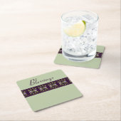 Mauve-Rose mit Lila Rechteckiger Pappuntersetzer (Vor Ort)