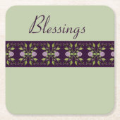 Mauve-Rose mit Lila Rechteckiger Pappuntersetzer (Vorderseite)