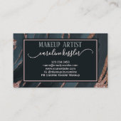 Mauve Rose Pink Gold Glitzern Marmorkunstmuster Visitenkarte (Rückseite)