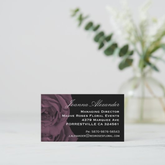 Mauve Rose Visitenkarte (Stehend Vorderseite)