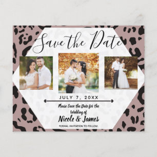 Mauve Röte Rosa Gepard Leopard Hochzeitseinladung