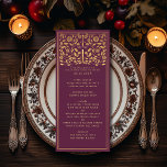 Mauve Royal Medieval Sword Hochzeitstag Menü Menükarte<br><div class="desc">Feiern Sie Ihren besonderen Tag mit diesem königlich-mittelalterlichen Schwert Hochzeitsdesign. Gold in diesem Design ist keine echte Folie. Sie können dies durch einen Klick auf "PERSONALISIEREN" weiter anpassen. Für weitere Fragen kontaktieren Sie uns bitte unter ThePaperieGarden@gmail.com.</div>